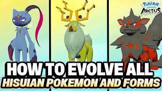 HOW TO EVOLVE EVERY HISUIAN POKEMON IN LEGENDS ARCEUS UrsalunaKleavorWyrdeer [upl. by Steffane468]