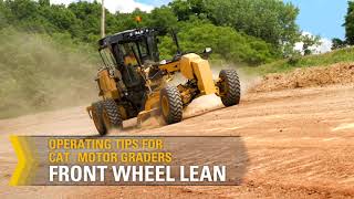 Cat Motor Grader Application Training Front Wheel Lean [upl. by Molton191]