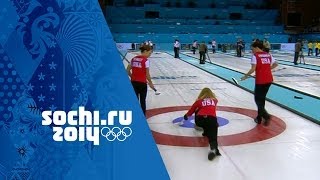 Curling  Womens Round Robin  USA v Canada  Sochi 2014 Winter Olympics [upl. by Gilford703]