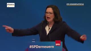 SPDParteitag Vorstellungsrede von Andrea Nahles am 22042018 [upl. by Jaella]