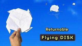 flying paper disk Returned  best returnable paper disk how to make paper boomerang disk [upl. by Anay]