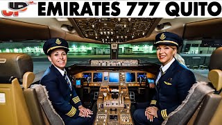 Emirates Women Pilot Boeing 777 into Quito  Cockpit Views [upl. by Reggie]