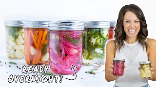 How to Quick Pickle ANY Vegetable Overnight Recipe [upl. by Lienad987]