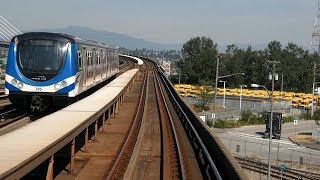 20170916 Vancouver SkyTrain Cab View of Canada Line [upl. by Eelahs327]