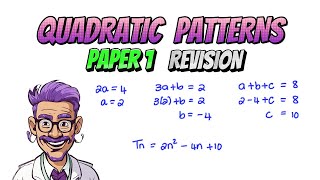 Quadratic Number Patterns Example  Grade 12 Revision Paper 1 Part 3 of 34 [upl. by Lesak]