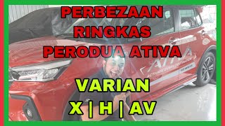 PERODUA ATIVA  Perbezaan ringkas semua varian  X H AV [upl. by Ofella126]