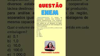 🚀Questão ENEM MATEMÁTICAConversão de unidades de volume enem matematicaenem matemática [upl. by Harod]