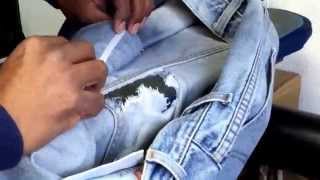 TUTOComment réparer un jeans déchiré [upl. by Katalin]