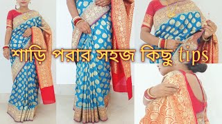 open pallu saree draping with katan banarasi saree [upl. by Vergos]