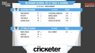 The Cricketer Schools Hundred  Bloxham School v St Pauls School [upl. by Ttereve225]