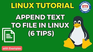 Linux Tutorial  Append Text into a File 6 Tips [upl. by Nakasuji]