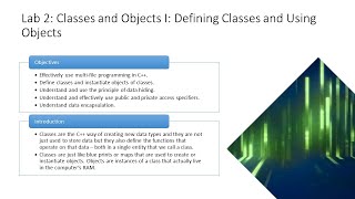 Lab 2 Classes and Objects I Defining Classes and Creating Objects [upl. by Rochell555]