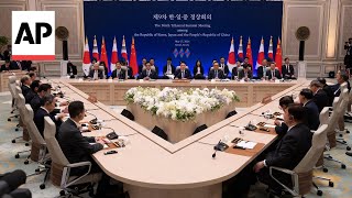 Leaders of South Korea China and Japan meet for trilateral meeting in Seoul [upl. by Gersham400]