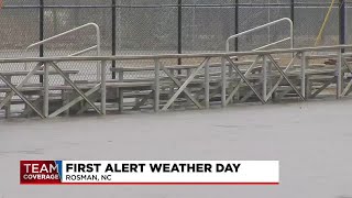 Flooding washes out high school baseball field in Rosman NC [upl. by Rhu682]