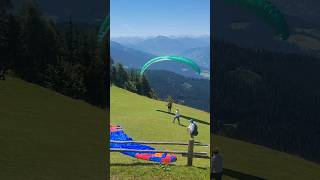 Paragliding launch on a warm summer day in Werfenweng paragliding [upl. by Ardiedak383]