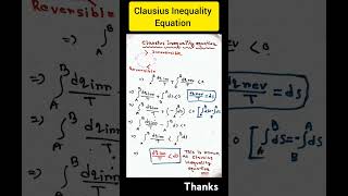 Clausius Inequality equation thermodynamics physical chemistry process csirnet gate ytshorts [upl. by Ahseal]