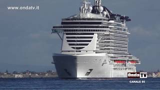 A bordo della nave da crociera più grande dItalia la MSC SEASIDE AL PORTO DI MESSINA [upl. by Greenes565]