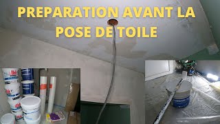 ✅Application de la sous couche avant lentoilage EP1 CHANTIER RENOVATION PLAFONDS [upl. by Sakram950]