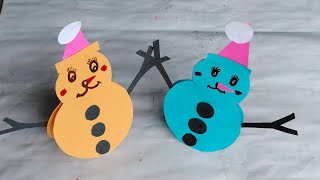 How To Make a Paper Snowman Christmas Craft For Kids  Diy Snowman  Easy Paper Snowman ORIGAMI [upl. by Eihctir182]