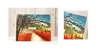 Stamp a Fall Scene with Penny Black Stamps and MISTI [upl. by Analiese]