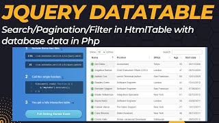 jquery datatables tutorial  jquery datatable sorting in php  datatable with database  datatable [upl. by Yeroc]