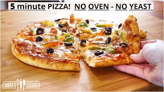 5 Minute NO OVEN  NO YEAST PIZZA Lockdown Pizza Recipe [upl. by Dlorrej254]