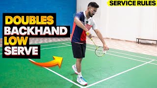 Doubles Backhand Low Serve amp Service Rule [upl. by Ettedo]