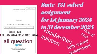 bmtc 131 solved assignment 2024 [upl. by Taam592]