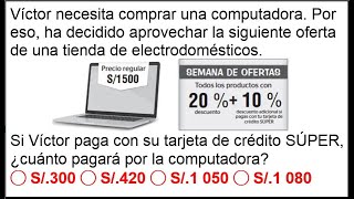 Problema resuelto sobre descuentos sucesivos en el precio de una computadora [upl. by Abocaj]