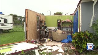 Hurricane Miltonrelated tornadoes destroy homes [upl. by Eelrahc532]