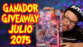 GANADOR GIVEAWAY MONSTER HIGH JULIO 2015  Mike Montalvo [upl. by Atteynad]