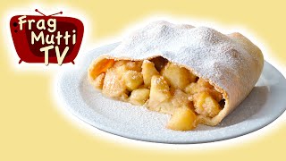 Rezept Apfelstrudel mit Blätterteig  Frag Mutti TV [upl. by Airuam939]