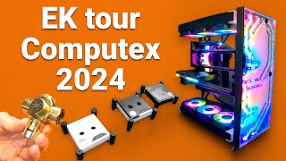 EK Booth Tour Computex 2024 Crossing AIOs with Custom Loops [upl. by Ailemap]