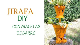 DIY CON MACETAS DE BARRO VAMOS A HACER UNA JIRAFA 🦒🦒🦒 [upl. by Niowtna]