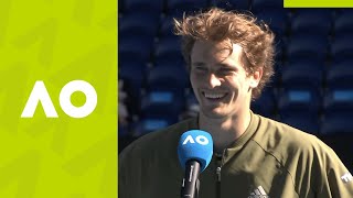 Alexander Zverev quotIm very happyquot oncourt interview 3R  Australian Open 2021 [upl. by Elise394]