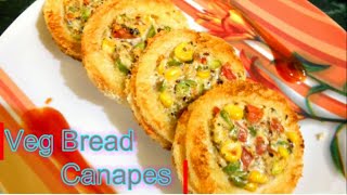 Veg Bread Canapes Recipe in Hindi Easy amp Quick Veg Canapes Veg Snack Recipes [upl. by Nnayllehs]