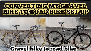 CONVERTING GRAVEL BIKE TO ROAD BIKE SET UP [upl. by Adaj]