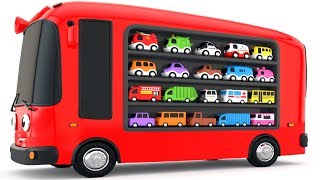 Colors for Children with Bus Transporter Toy Street Vehicles [upl. by Panthea]