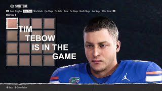 COLLEGE FOOTBALL 25  TIM TEBOW  FACE CREATION  MIAMI CANES [upl. by Dickman416]