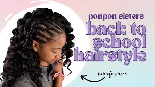 BACK TO SCHOOL IN STYLE Waveformers Hair Tutorial PONPONS SISTERS [upl. by Galanti850]