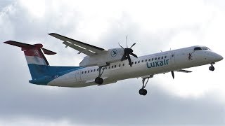 Luxair Bombardier Dash 8 Q400 LXLQJ Landing at Berlin Tegel Airport [upl. by Oballa]