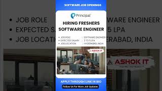 Principal Hiring Freshers  Software Engineer Jobs  Hyderabad Job Opportunity [upl. by Yajeet637]