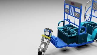 e rickshaw animation Assembly animation design and manufacturing process [upl. by Adniled]