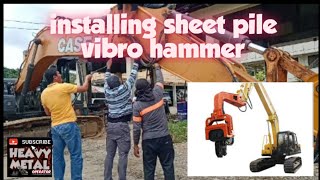 paano mag kabit ng vibro hammer sheet pile vibro hammer installation [upl. by Ayin383]