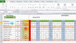 EXCEL Monatsübersicht aus JahresDienstplan ausgeben per WVerweis [upl. by Kilby]