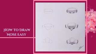 How To Draw Nose Easy  Cute Nose Drawing  Step By Step Drawing [upl. by Scot]