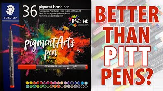 New NO BLEED Markers Staedtler Pigment Brush Pens Review [upl. by Syxela]