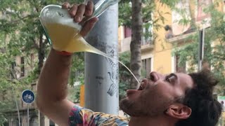 How to drink from a Porrón  Spanish Traditions shorts [upl. by Lodge]