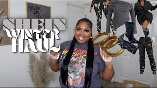 HUGE SHEIN WINTER HAUL  PLUS SIZE  CLOTHES SHOES  ACCESSORIES [upl. by Yennor]