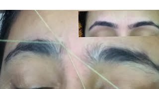 Perfect shape eyebrow threading For beginners painless and easy Eyebrow Threading Tutorial no3 [upl. by Bord]